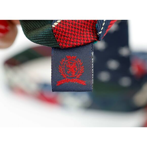 VTG 90s Tommy Hilfiger Patchwork Silk Tie Preppy Corporate Americana Plaid Star - Picture 14 of 16